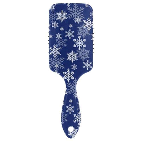 Massage-Haarbürste für Männer, Frauen und Kinder, blaue Schneeflocken, Winter, Weihnachten, 2 Haarbürsten für langes, dickes, lockiges, gewelltes, trockenes und geschädigtes Haar von ISAOA