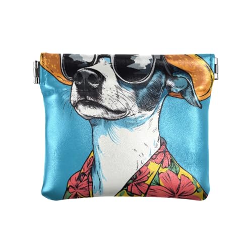 Münzgeldbörse für Hunde mit Sonnenbrille, Kleingeldfach, PU-Leder, Mini-Geldbörse, Münzfach für Damen, Mädchen, Herren Münzgeldbörse für Hunde mit Sonnenbrille, Kleingeldfach, PU-Leder, Mini-Geldbörse, Münzfach für Damen, Mädchen, Herren von ISAOA