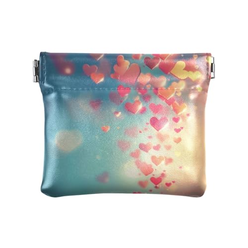 Münzgeldbörse mit liebevollem Herz, Kleingeldfach, PU-Leder, Mini-Geldbörse, Münzfach für Damen, Mädchen, Herren von ISAOA