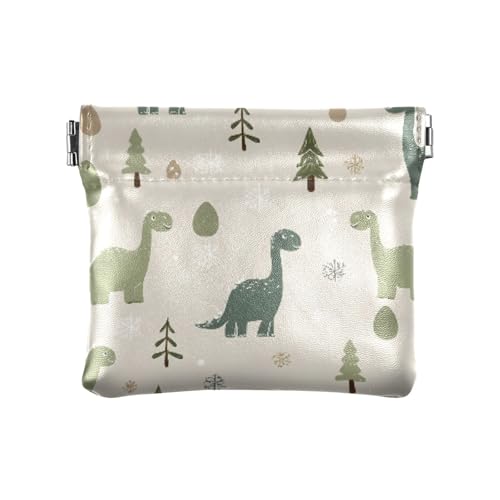 Münztasche mit Dinosaurier-Druck, Kleingeldfach, PU-Leder, Mini-Geldbörse, Münzfach für Damen, Mädchen, Herren von ISAOA