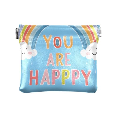 Niedliche Regenbogen-Münzgeldbörse, Kleingeld-Halter, PU-Leder, Mini-Geldbörse, Münzfach für Damen, Mädchen, Herren von ISAOA