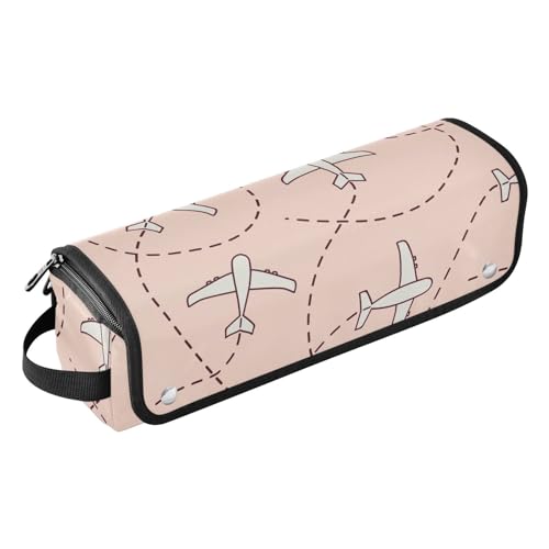 Papier-Flugzeug-Linien, Haarstyling-Werkzeugtasche mit hitzebeständiger Matte, tragbare Werkzeugtasche für Lockenstab, Glätteisen, Bürsten, Clips und Haargummis von ISAOA