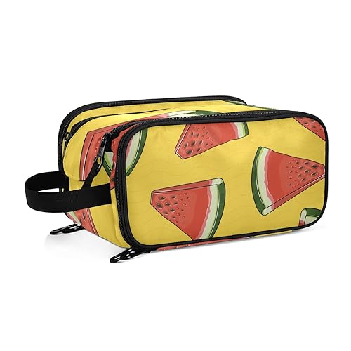 Schöne Wassermelone Gelb Reise Kulturbeutel für Frauen Mädchen Männer Tragbare Wasserdichte Waschtasche Kosmetiktasche Make-up Fall, #2, Einheitsgröße, Beauty Case von ISAOA