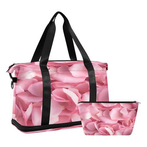 Sporttasche, Reisetasche, Reisetasche, Wochenendtasche, Übernachtungstasche, mit Nassfach, Schuhfach und Kulturbeutel, Rosenstücke für Damen und Herren, multi Sporttasche, Reisetasche, Reisetasche, Wochenendtasche, Übernachtungstasche, mit Nassfach, Schuhfach und Kulturbeutel, Rosenstücke für Damen und Herren, multi von ISAOA