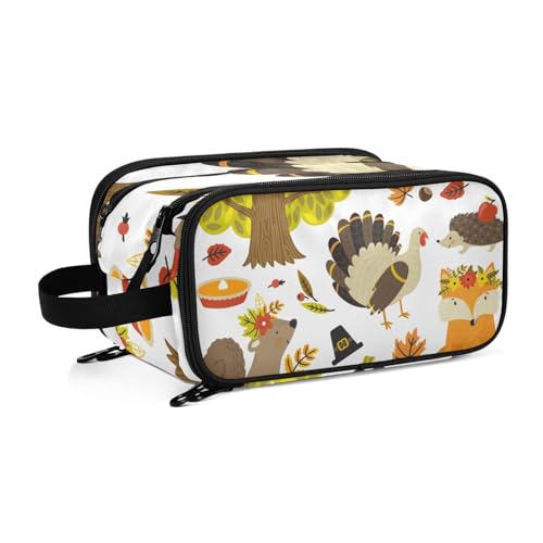 Thanksgiving Truthahn Reise Kulturbeutel für Frauen Mädchen Männer Tragbare Wasserdichte Waschtasche Kosmetiktasche Make-up Fall, #1, Einheitsgröße, Beauty Case von ISAOA