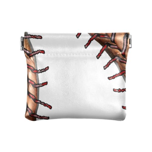 Vintage Baseball Squeeze Münzgeldbeutel Kleingeldhalter PU Leder Mini Geldbörse Münzfach für Damen Mädchen Herren von ISAOA