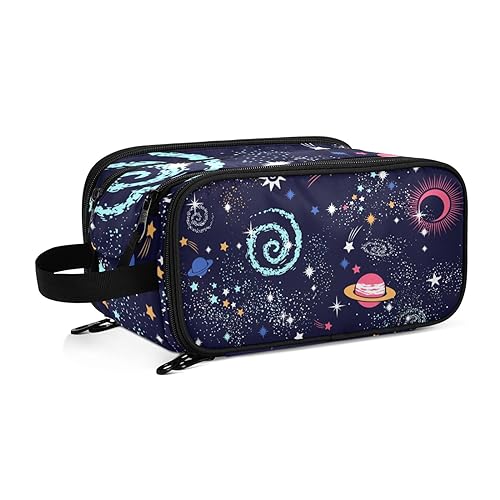 Weltraum-Galaxie-KonstellationReise-Kulturbeutel für Damen, Mädchen, Männer, tragbar, wasserdicht, Kulturbeutel, Kosmetiktasche, Make-up-Koffer, #13, Einheitsgröße, Beauty Case von ISAOA