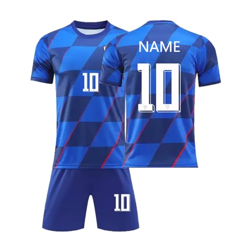 ISHWARA Personalisiertes Trikot-Set für Herren und Mädchen mit Namen und Nummer, Team-Logo, individuelles Fußballtrikot für Jungen-Trainingsanzug (Black4) von ISHWARA