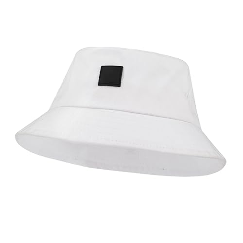 ISIYINER Fischerhut Baumwolle Bucket Hat Strandhut Freizeithut Schlapphut Outdoor-Hut für Wandern Camping Strand 56-58 cm Weiß von ISIYINER