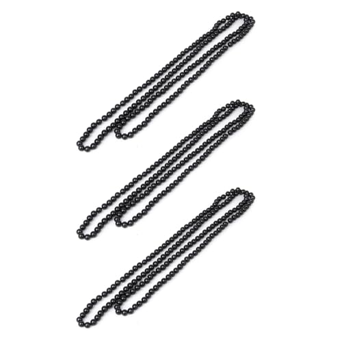 ISKDJBJG 3X Mode Kuenstlich Perlen Lange Strickjacke Ketten Halskette - Schwarz von ISKDJBJG