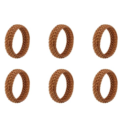 ISKDJBJG 6X Ethnischen Stil Hand Gewebte Rattan Armband Einfache GroßE Runde Rattan Armband Damen Schmuck von ISKDJBJG