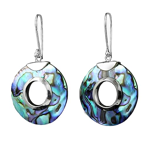 ISLAND PIERCINGS 925er Silber und Abalone Perlmutt Ohrringe Hänger SER072 von Island Piercings