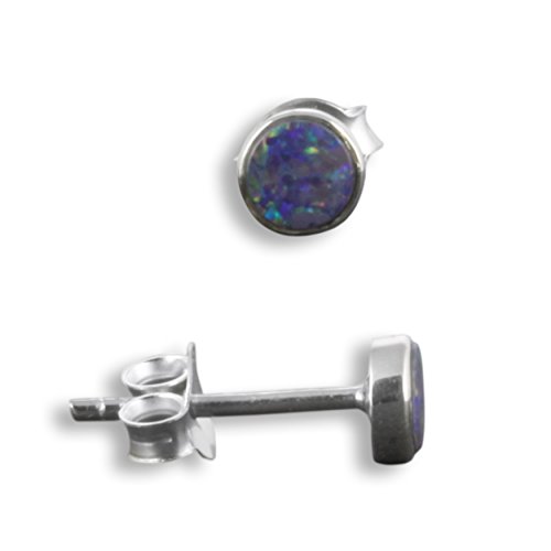 Island Piercings 925er Silber und Opal Ohrringe Stecker SER302 von Island Piercings