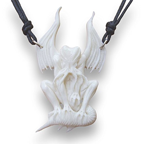 Island Piercings Cthulhu Krake Monster Amulette Anhänger aus Knochen und Silber PB227 von Island Piercings