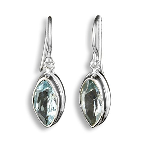 ISLAND PIERCINGS Edle 925er Silber und Blautopas Ohrringe Hänger Design Handarbeit SER181 von Island Piercings