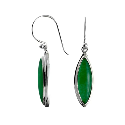 ISLAND PIERCINGS Edle 925er Silber und Grüne Jade Ohrringe Hänger Design Handarbeit SER219 von Island Piercings