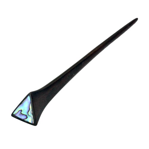 ISLAND PIERCINGS Haarnadel, Handarbeit aus Holz mit Perlmutt Einlage, HN201, Frauen, ca. 17 cm, 1 stück von Island Piercings