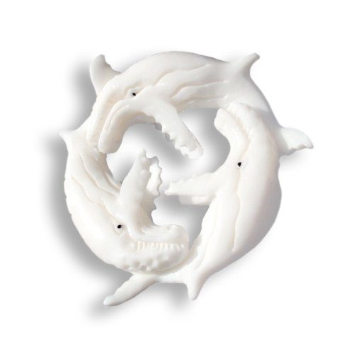 Island Piercings Handgefertigter Amulett Anhänger Wal Walfisch aus Knochen PB072 von Island Piercings