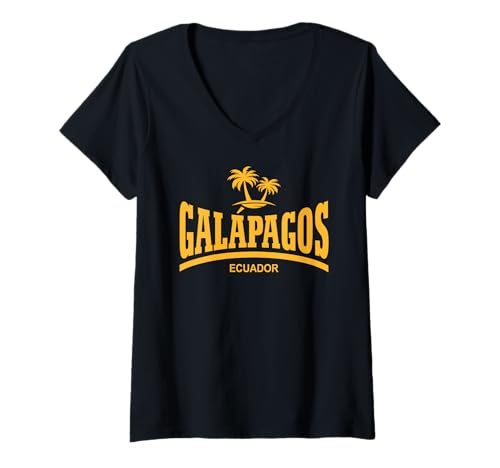 Damen GALÁPAGOS - ECUADOR T-Shirt mit V-Ausschnitt Damen GALÁPAGOS - ECUADOR T-Shirt mit V-Ausschnitt von ISLAS GALÁPAGOS