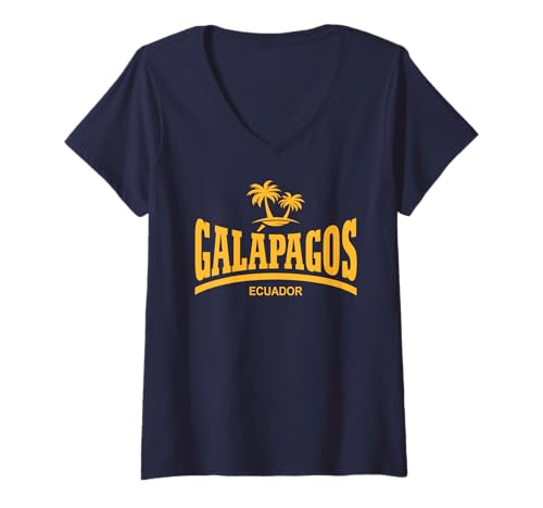 Damen GALÁPAGOS - ECUADOR T-Shirt mit V-Ausschnitt Damen GALÁPAGOS - ECUADOR T-Shirt mit V-Ausschnitt von ISLAS GALÁPAGOS