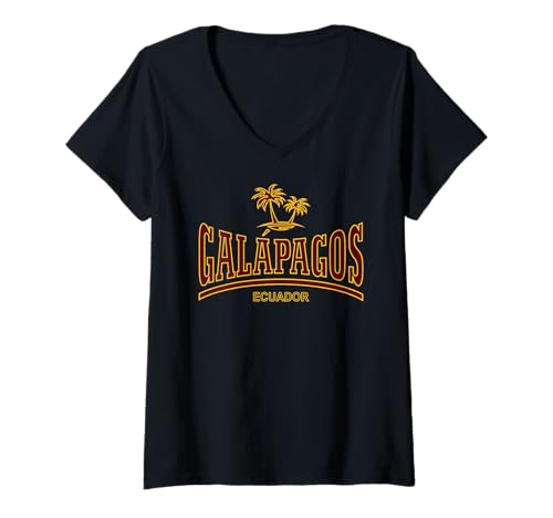 Damen GALÁPAGOS - ECUADOR T-Shirt mit V-Ausschnitt Damen GALÁPAGOS - ECUADOR T-Shirt mit V-Ausschnitt von ISLAS GALÁPAGOS