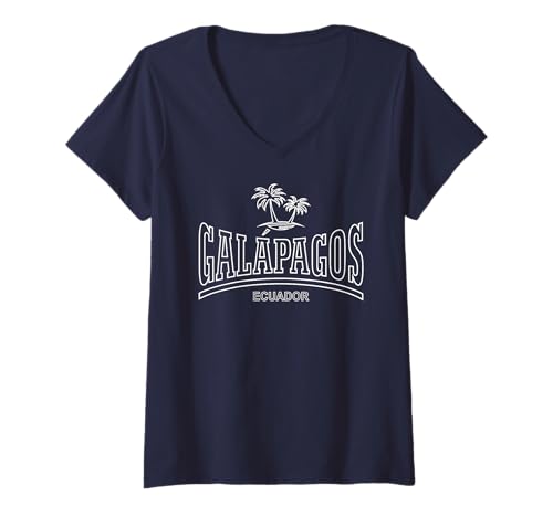 Damen GALÁPAGOS - ECUADOR T-Shirt mit V-Ausschnitt von ISLAS GALÁPAGOS