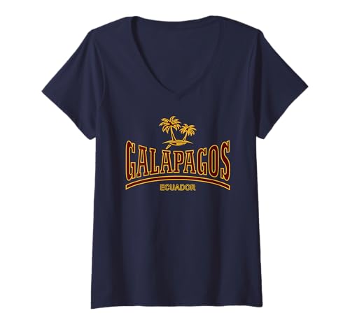 Damen GALÁPAGOS - ECUADOR T-Shirt mit V-Ausschnitt Damen GALÁPAGOS - ECUADOR T-Shirt mit V-Ausschnitt von ISLAS GALÁPAGOS