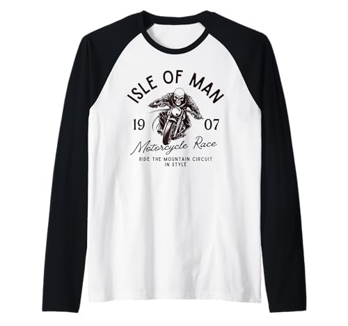 Vintage Isle of Man TT Races Retro Skull Motorrad Race Raglan Vintage Isle of Man TT Races Retro Skull Motorrad Race Raglan von ISLE OF MAN MOTORCYCLE RACING APPAREL CO.