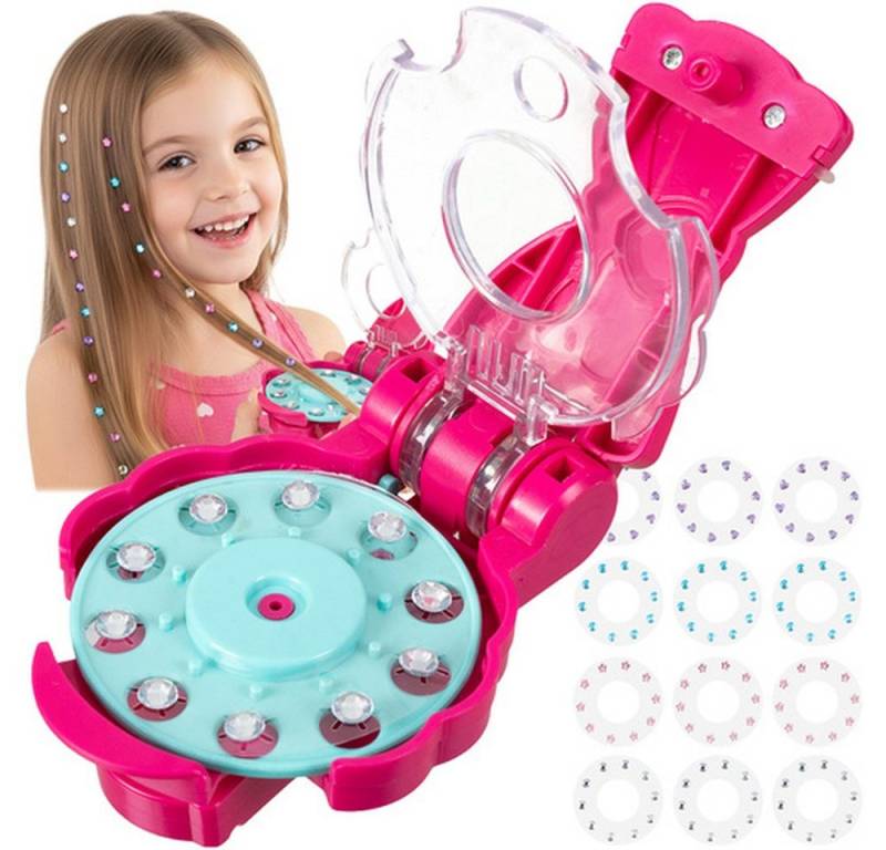 ISO TRADE Perlenanhänger Haardekoration Diamant-Kleidungsdekorationsmaschine (Set, Diamant-Deko), dekoriert Haare, Kleidung, Taschen oder Schuhe im Handumdrehen von ISO TRADE