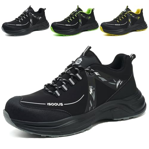 ISOOUS Arbeitsschuhe Herren Sicherheitsschuhe Damen Leichte Atmungsaktiv Stahlkappenschuhe rutschfeste mit Stahlkappe Schwarz 40 ISOOUS Arbeitsschuhe Herren Sicherheitsschuhe Damen Leichte Atmungsaktiv Stahlkappenschuhe rutschfeste mit Stahlkappe Schwarz 40 von ISOOUS