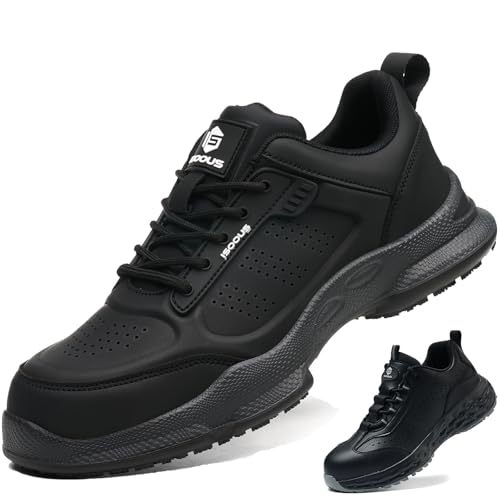 ISOOUS Sicherheitsschuhe Herren Damen SRC Arbeitsschuhe Sportliche Stahlkappenschuhe Bequem Schutzschuhe Schwarz 39 von ISOOUS