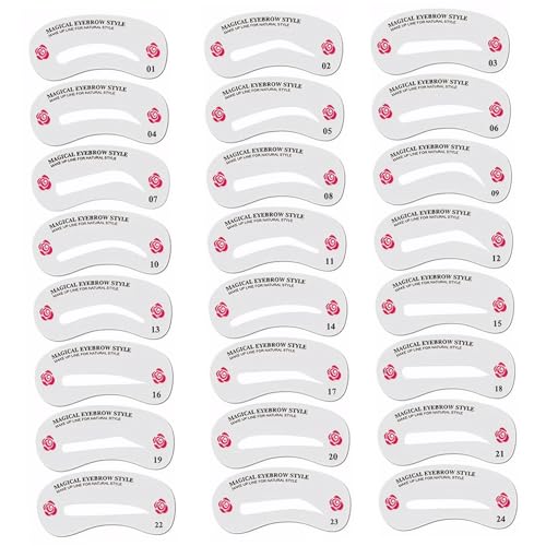 Eyebrow -Schablonen -Kit für Frauen 24 Styles Augenbrauenschablonen für natürliche wiederverwendbare Waschableutnierstangenschablone für Anfänger, schnelles Make -up Eyebrow -Schablonen -Kit für Frauen 24 Styles Augenbrauenschablonen für natürliche wiederverwendbare Waschableutnierstangenschablone für Anfänger, schnelles Make -up von ISOYTERO