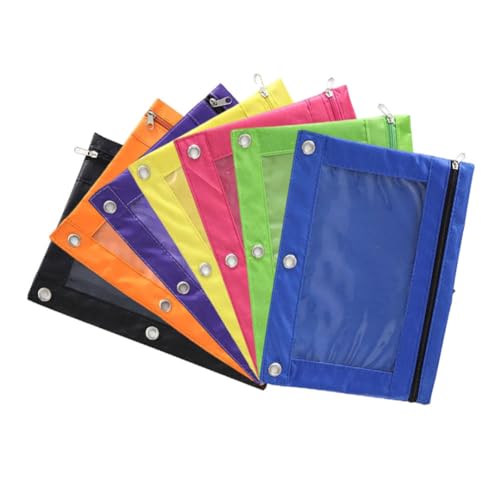 ISOYTERO Bleistiftbeutel für 3 Ring Binder 7pcs Oxford Stoff wasserdichtes Schreibbeutel Zip Transparent Film Fester Farbspeicher Stift Casepouch ISOYTERO Bleistiftbeutel für 3 Ring Binder 7pcs Oxford Stoff wasserdichtes Schreibbeutel Zip Transparent Film Fester Farbspeicher Stift Casepouch von ISOYTERO