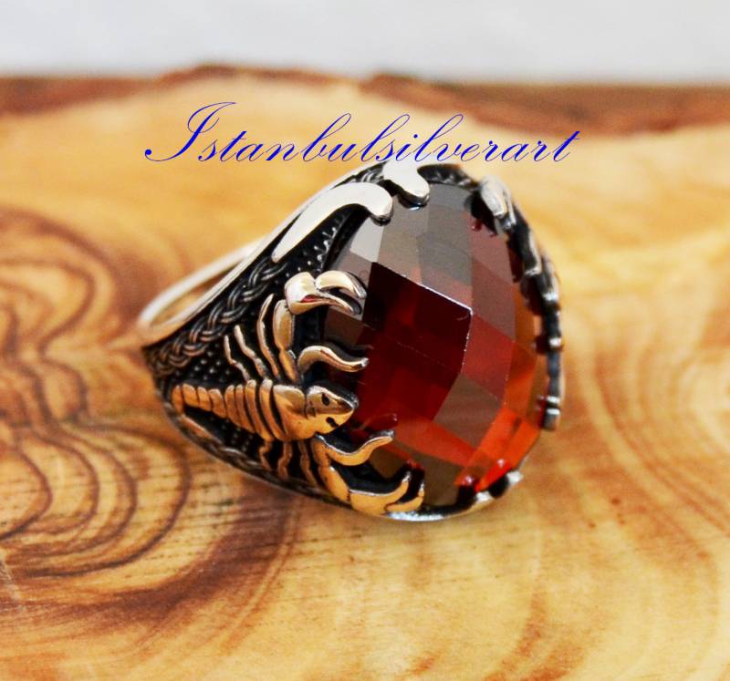 Handgemachte Sterling Silber Skorpion Ring Rubin Tier Wickelring von ISTANBULSILVERART