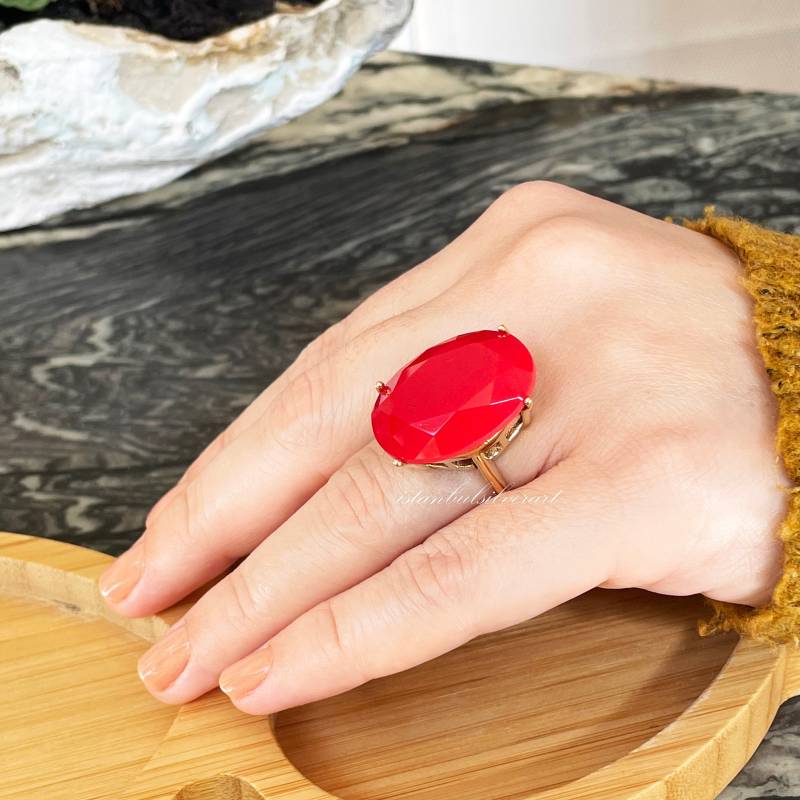 Handgemachter Rubin-Topas-Ring Ottomaner 925 Sterling Silber Damenring von ISTANBULSILVERART