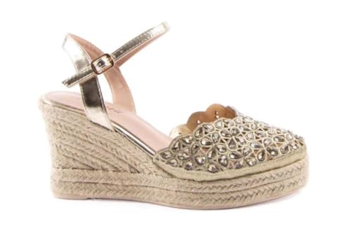 ISTERIA Espadrilles mit Keilabsatz 25000 in Gold für Damen und Damen, gold, 38 EU ISTERIA Espadrilles mit Keilabsatz 25000 in Gold für Damen und Damen, gold, 38 EU von ISTERIA
