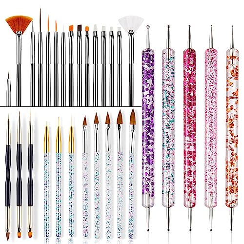 ISTOVO 1 Nagel Pinselset Werkzeugset Kristall Griff Acryl UV Gel Nail Pinsel Skulptur Glitter Kugelschreiber Maniküre von ISTOVO