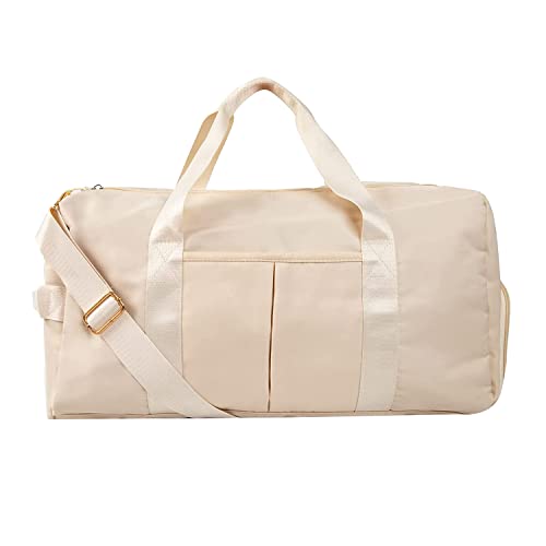 ISTOVO 1-Teilig Turnbeutel für Damen und Herren Reisetasche mit Nasstasche und Fach für Beige von ISTOVO