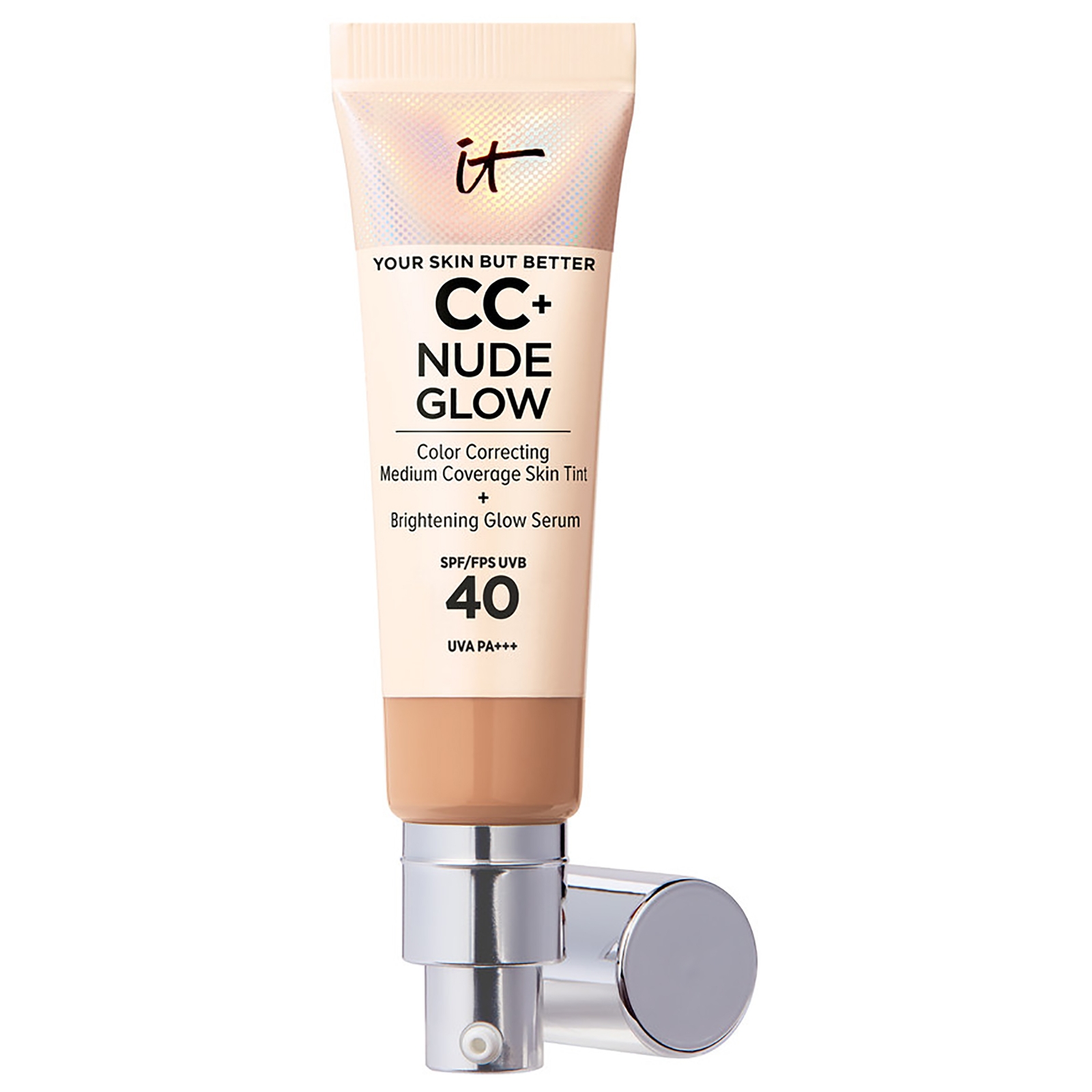 IT Cosmetics CC+ und Nude Glow Leichte Foundation und Glanzserum mit LSF 40 32 ml (Verschiedene Farbtöne) - Medium Tan von IT Cosmetics