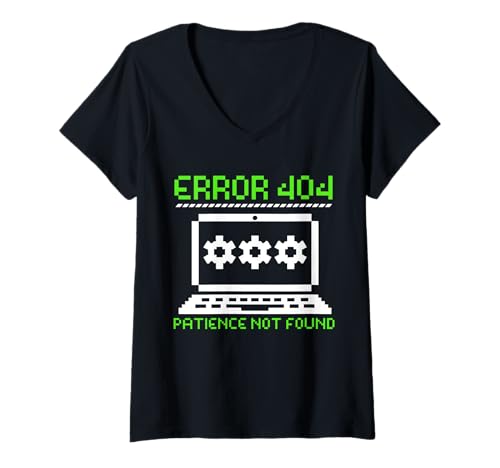 Damen Computeringenieur Programmierer IT Tech Software Helpdesk T-Shirt mit V-Ausschnitt von IT Technical Support Humor Gifts Geek Nerds