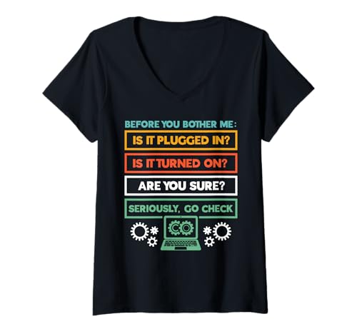 Damen Tech Support IT-Techniker-Code-Fehlersoftware Helpdesk T-Shirt mit V-Ausschnitt Damen Tech Support IT-Techniker-Code-Fehlersoftware Helpdesk T-Shirt mit V-Ausschnitt von IT Technical Support Humor Gifts Geek Nerds