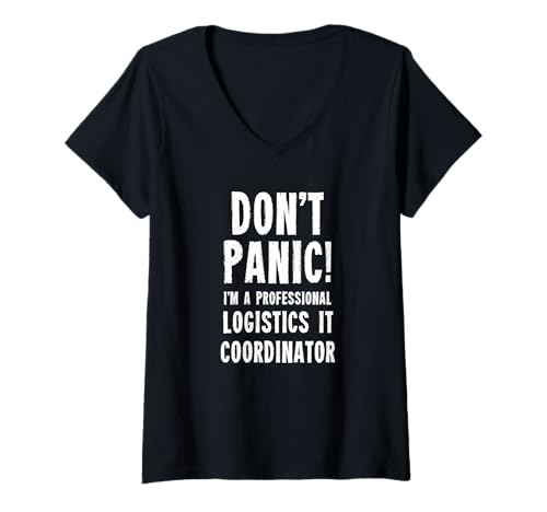 Damen Logistik-IT-Koordinator T-Shirt mit V-Ausschnitt Damen Logistik-IT-Koordinator T-Shirt mit V-Ausschnitt von IT and Logistics Coordination T-Shirts & Gifts