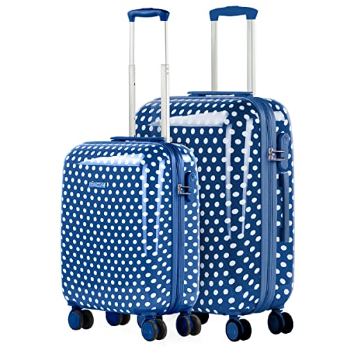 ITACA - Kinderkoffer Mädchen - Kinder Kofferset. Kinderkoffer mit Rollen - 4 Rädrig Reisekoffer Kinder. Langlebiger Kinder Trolley. Reisekoffer für Kinder 702400, Blau von ITACA