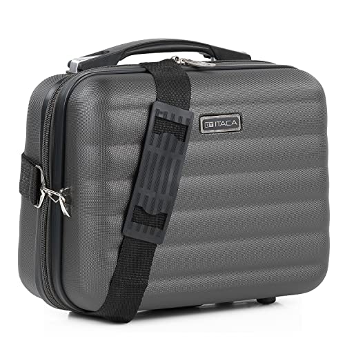 ITACA - Kosmetikkoffer Hartschale Groß, Beautycase Damen, Trolley & Handgepäck Koffer: Beauty Case Hartschale, Kosmetik Koffer, Kosmetiktasche Groß - Ideal für Reisen! 71235, Antrazit von ITACA