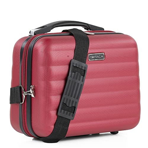 ITACA - Kosmetikkoffer Hartschale Groß, Beautycase Damen, Trolley & Handgepäck Koffer: Beauty Case Hartschale, Kosmetik Koffer, Kosmetiktasche Groß - Ideal für Reisen! 71235, Granat von ITACA