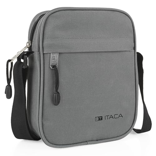 ITACA - Umhängetasche Kleine Umhängetasche Herren Männer Tasche für Alltag Reisen Arbeit Freizeit Schultertasche Crossbody Bag Herren Stilvoll Praktisch Langlebig und Leicht., Grau von ITACA