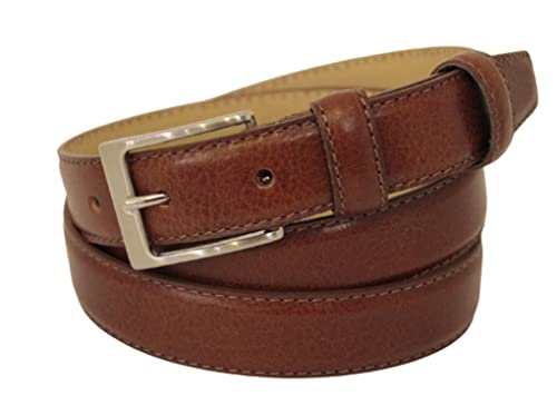 ITALOITALY Gürtel aus echtem Leder, Hirschdruck, ca. 2,5 cm, doppelte Schlaufe, eingenähter Rand, Handwerkskunst, Made in Italy, Unisex, kürzbar, braun, Taille 105 cm von ITALOITALY