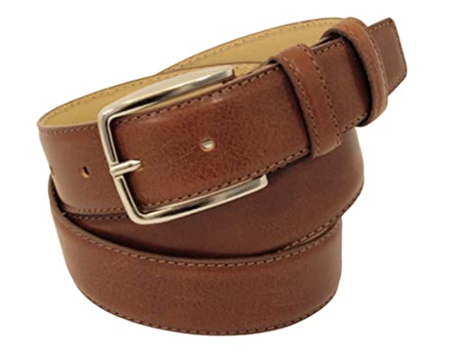 ITALOITALY Gürtel aus echtem Leder, Hirschdruck, ca. 3,5 cm, doppelte Schlaufe, eingenähter Rand, Handwerkskunst, Made in Italy, Unisex, kürzbar, braun, Taille 110 cm von ITALOITALY