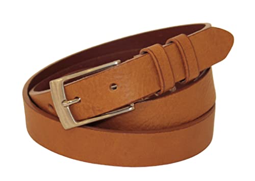 ITALOITALY Ledergürtel, ca. 2,5 cm, echtes Leder, handgefertigt, Made in Italy, Unisex, kürzbar (Taille: 110 cm = Gesamtlänge: 125 cm, Honig-braun) von ITALOITALY