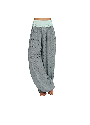 Damen Haremshose Anker Pumphose leichte Sommerhose Aladinhose Pluderhose Gr.34-40 (Mint) von ITALY MODA